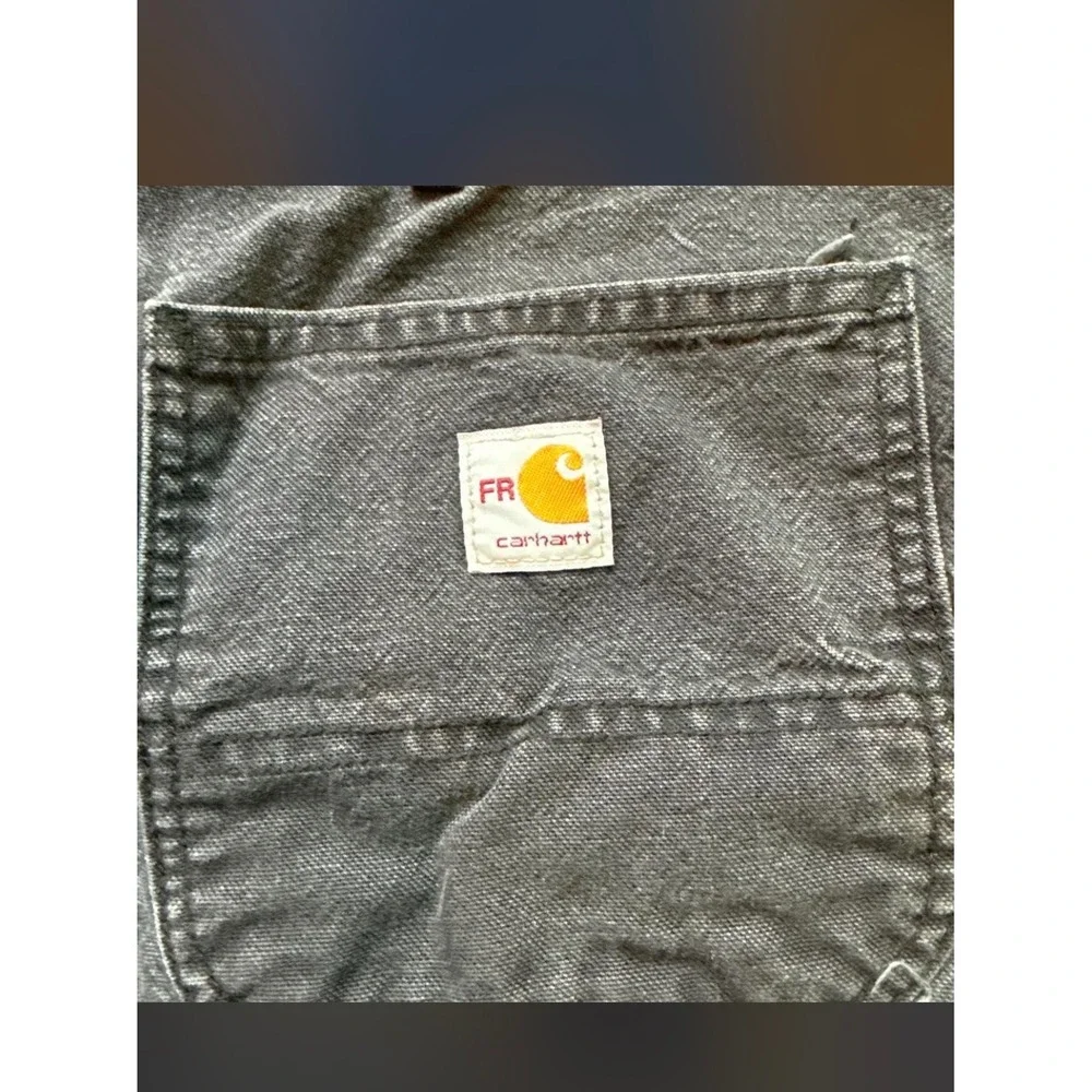 Carhartt FR Work Pants Mens 38x34 Gray Good Flame Resistant Canvas 100791-001